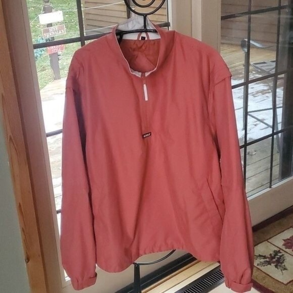 Aureus Womens Coral Quarter Zip Convertible Windbreaker Jacket Vest Size L